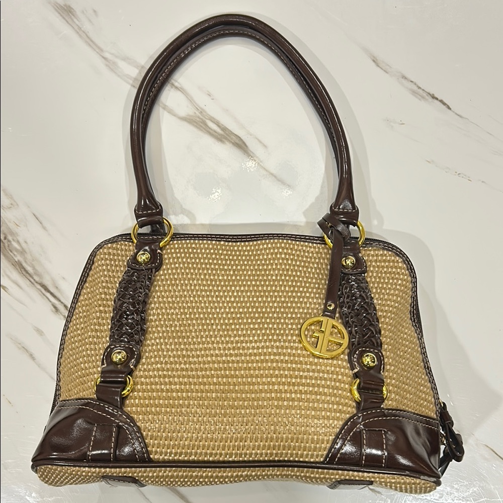 Giani Bernini Vintage Beige & Brown Woven Shoulder Bag